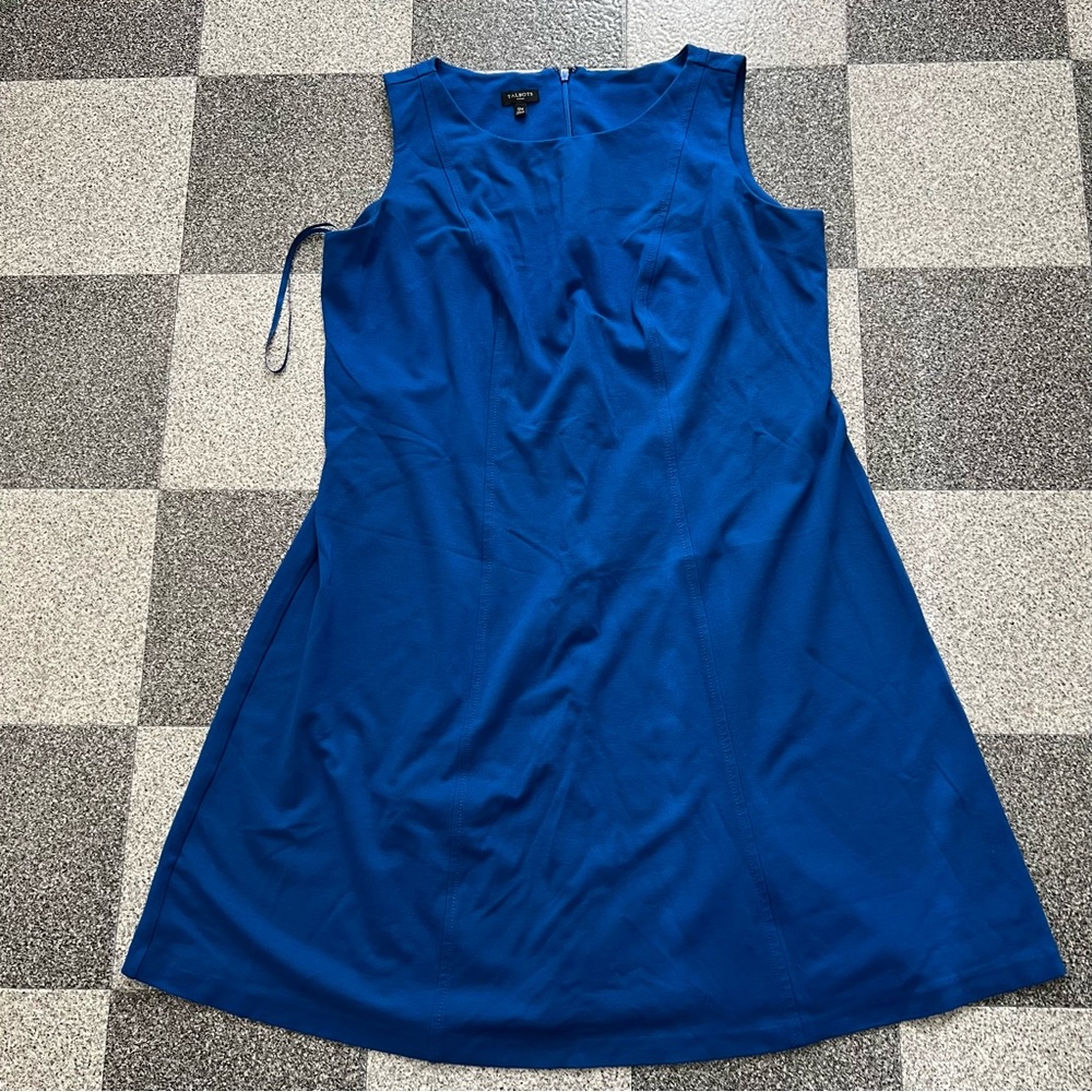 Talbots Women's Royal Blue Sleeveless Midi Dress- Size 12W - Picture 3 of 9